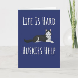 Tarjetas de adorable Husky Siberiano con ojos azul