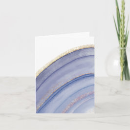 Tarjetas de ágata azul y dorada