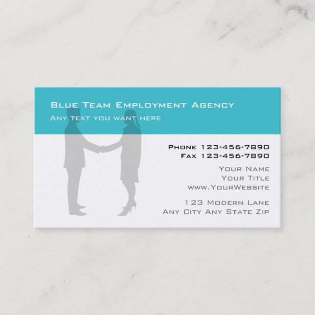 Tarjetas de Agencia de Empleo (Anverso)