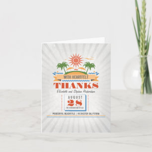 Tarjetas de agradecimiento a la boda moderna en la