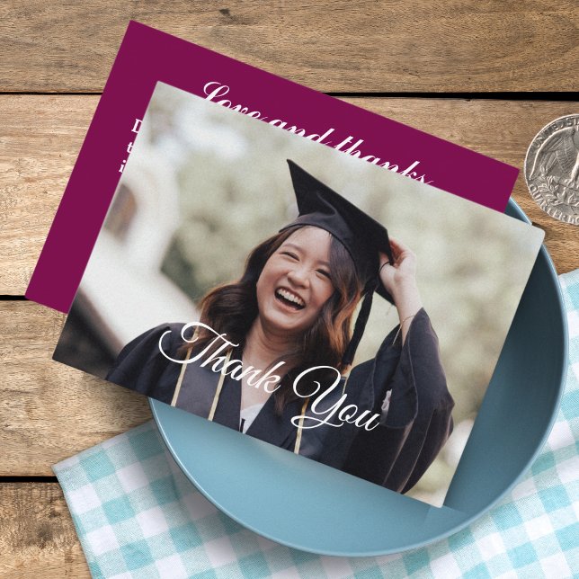 Tarjetas de agradecimiento a la graduación de foto (Personalized Photo Graduation Thank You Cards)