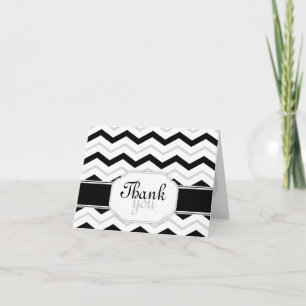 Tarjetas de agradecimiento a la moda gris negra y