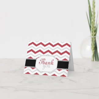 Tarjetas de agradecimiento a la moda gris y rojo d