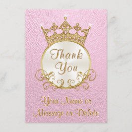 Tarjetas de agradecimiento a la princesa rosa pers