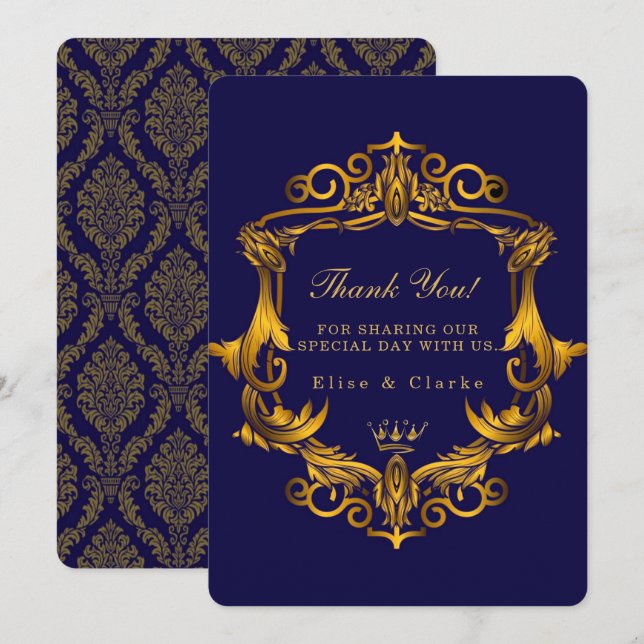 Tarjetas de agradecimiento al Boda Real (Anverso / Reverso)