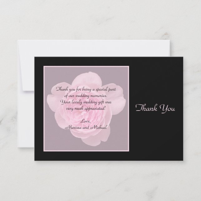 Tarjetas de agradecimiento al Boda Rosa (Anverso)