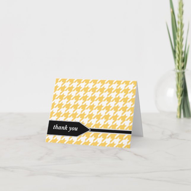 Tarjetas de agradecimiento amarillas de elegante e (Anverso)