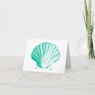 Tarjetas de agradecimiento Aqua Sea Shell