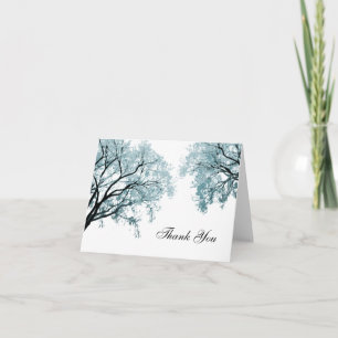 Tarjetas de agradecimiento - Árboles de color azul