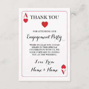 Tarjetas de agradecimiento As de Corazones Rojo