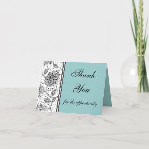 Tarjetas de agradecimiento azules de toile persona