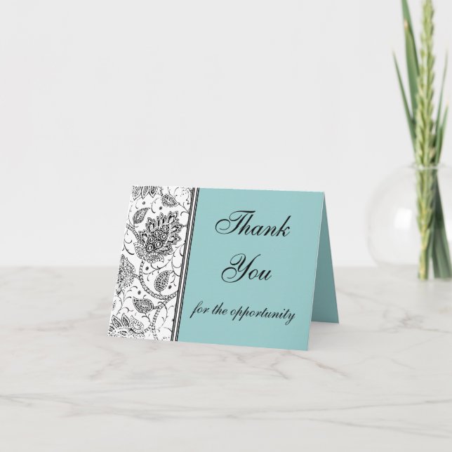 Tarjetas de agradecimiento azules de toile persona (Anverso)