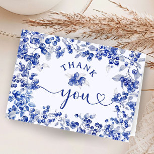 Tarjetas de agradecimiento azules dobladas para Ba