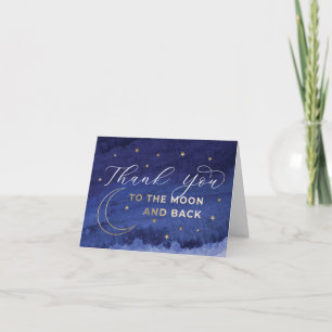 Tarjetas de agradecimiento azules modernas de ida 