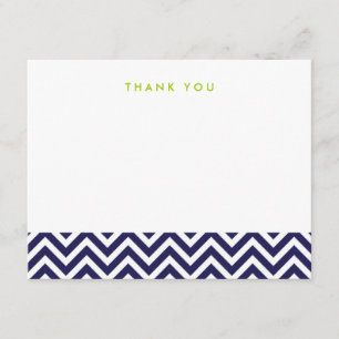Tarjetas de agradecimiento azules simples Chevron