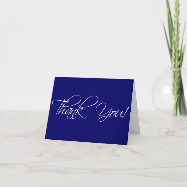 Tarjetas de agradecimiento azules y blancas con le (Anverso)