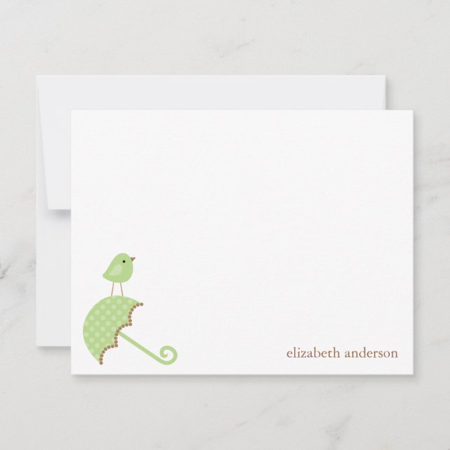 Tarjetas de agradecimiento Bird and Umbrella Baby  (Anverso)