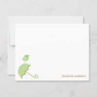 Tarjetas de agradecimiento Bird and Umbrella Baby 