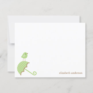 Tarjetas de agradecimiento Bird and Umbrella Baby 