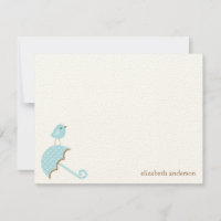 Tarjetas de agradecimiento Bird and Umbrella Baby 