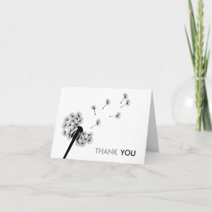 Tarjetas de agradecimiento Black Dandelion