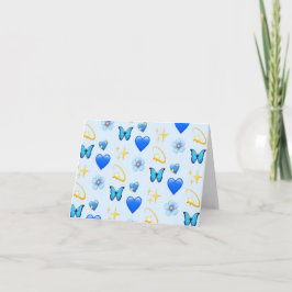 Tarjetas de agradecimiento - Blue Hearts-Crea tu p