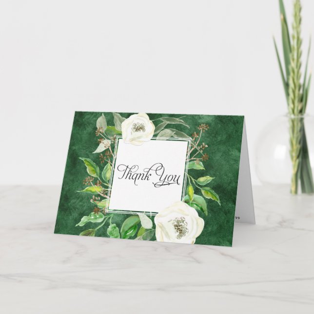 Tarjetas de agradecimiento boda boho corona de hoj (Anverso)