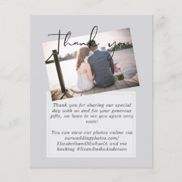 Tarjetas de agradecimiento boda con foto digital v