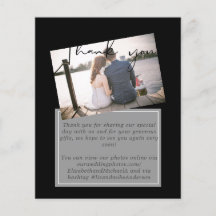 Tarjetas de agradecimiento boda con foto digital v