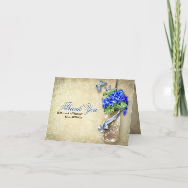 tarjetas de agradecimiento boda en frasco de mason (Anverso)