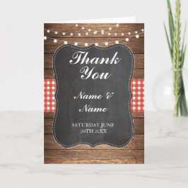 Tarjetas de agradecimiento Boda Madera de cuadros 