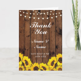 Tarjetas de agradecimiento Bodas de madera girasol