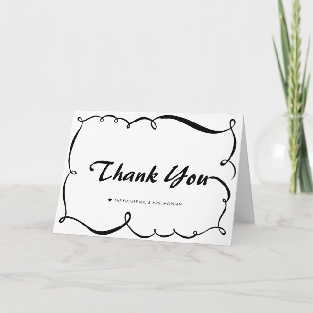 Tarjetas de agradecimiento caprichosas con garabat (Anverso)