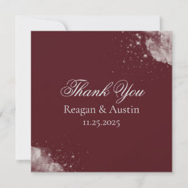 Tarjetas de agradecimiento Celestial Burgundy Star