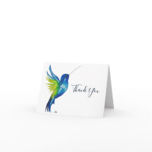 Tarjetas de agradecimiento Colibrí Azul