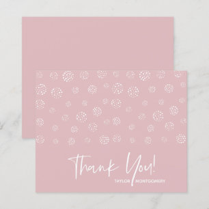 Tarjetas de agradecimiento color rosado con polvo