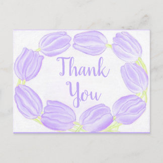 Tarjetas de agradecimiento con borde de tulipanes