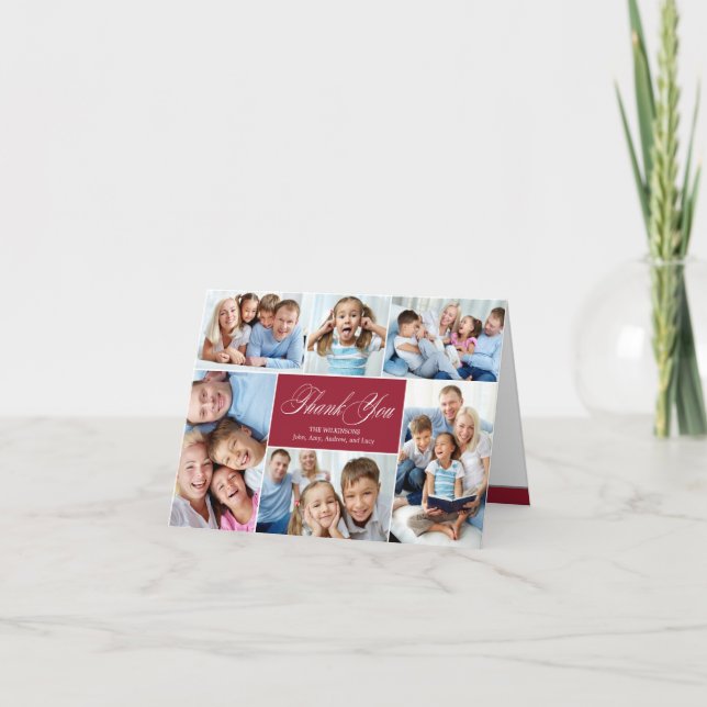 Tarjetas de agradecimiento con collage encantador (Anverso)