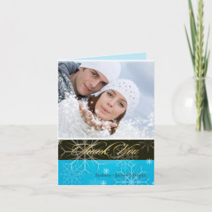 Tarjetas de agradecimiento con copos de nieve de P