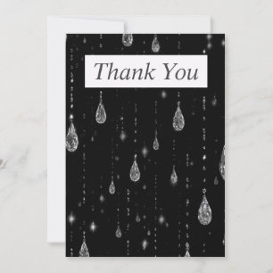 Tarjetas de agradecimiento con diamantes goteando