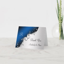 Tarjetas de agradecimiento con elegantes remolinos