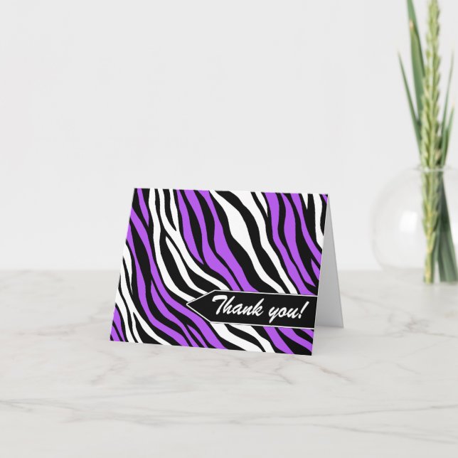 Tarjetas de agradecimiento con estampado de cebra  (Anverso)