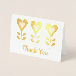 Tarjetas de agradecimiento con flores de corazón d