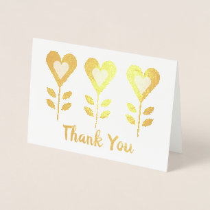 Tarjetas de agradecimiento con flores de corazón d