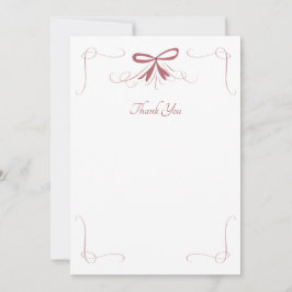 Tarjetas de agradecimiento con lazo de cinta capri