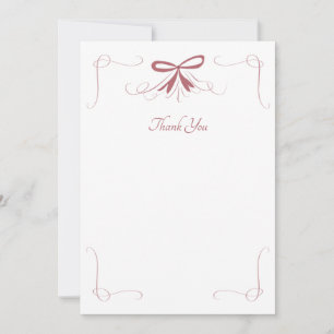 Tarjetas de agradecimiento con lazo de cinta capri