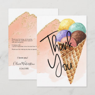 Tarjetas de agradecimiento con purpurina de helado