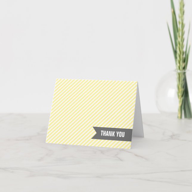 Tarjetas de agradecimiento con rayas amarillas (Anverso)