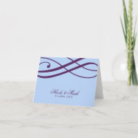 Tarjetas de agradecimiento con remolinos de ciruel
