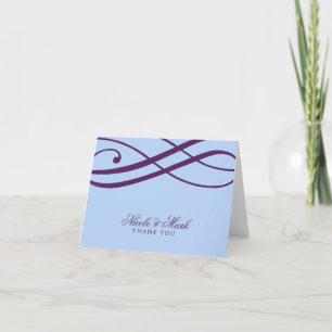 Tarjetas de agradecimiento con remolinos de ciruel